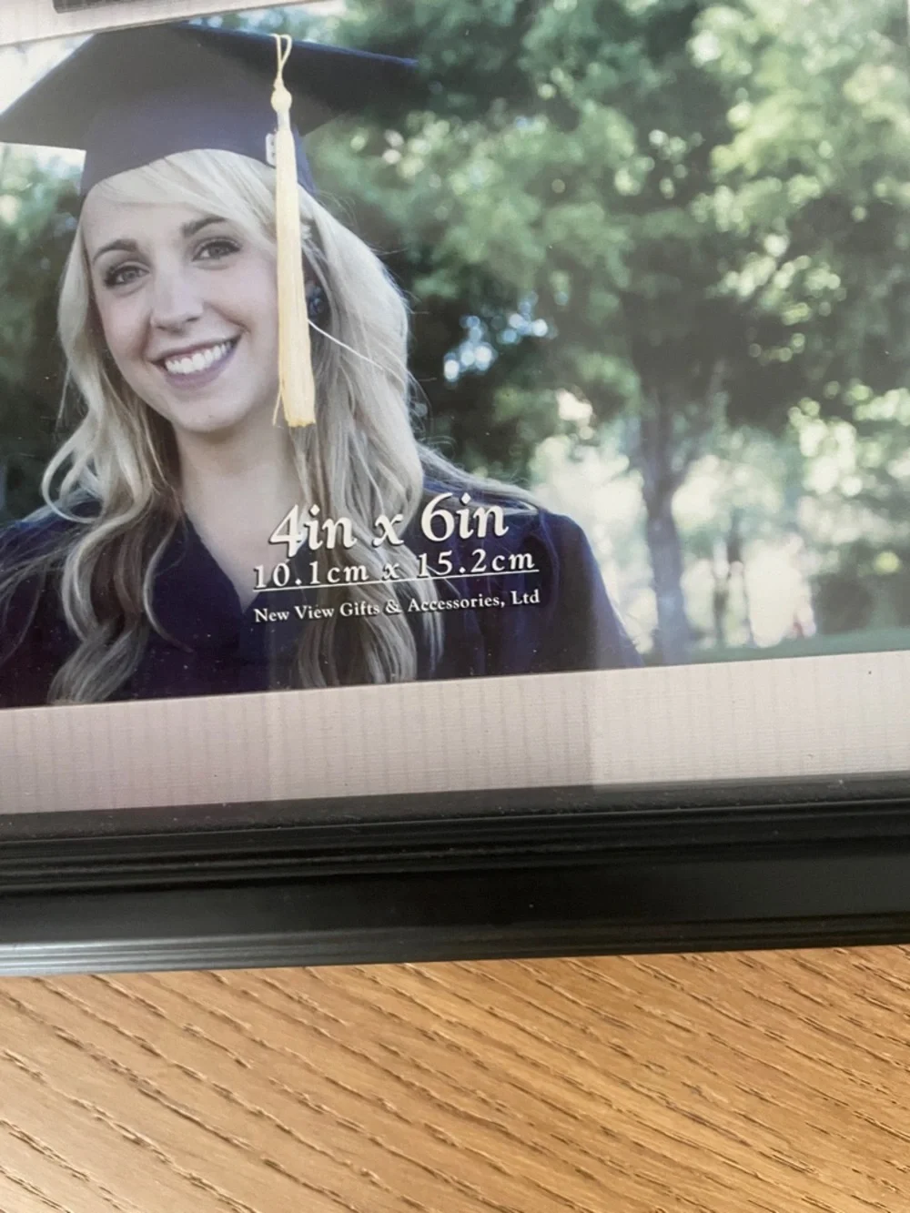 NWT Graduation Wood Black Photo Stand up Frame with 4 x 6 Insert for Graduate
